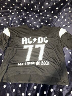 AC/DC Black and White '77 Kids Jersey Tee